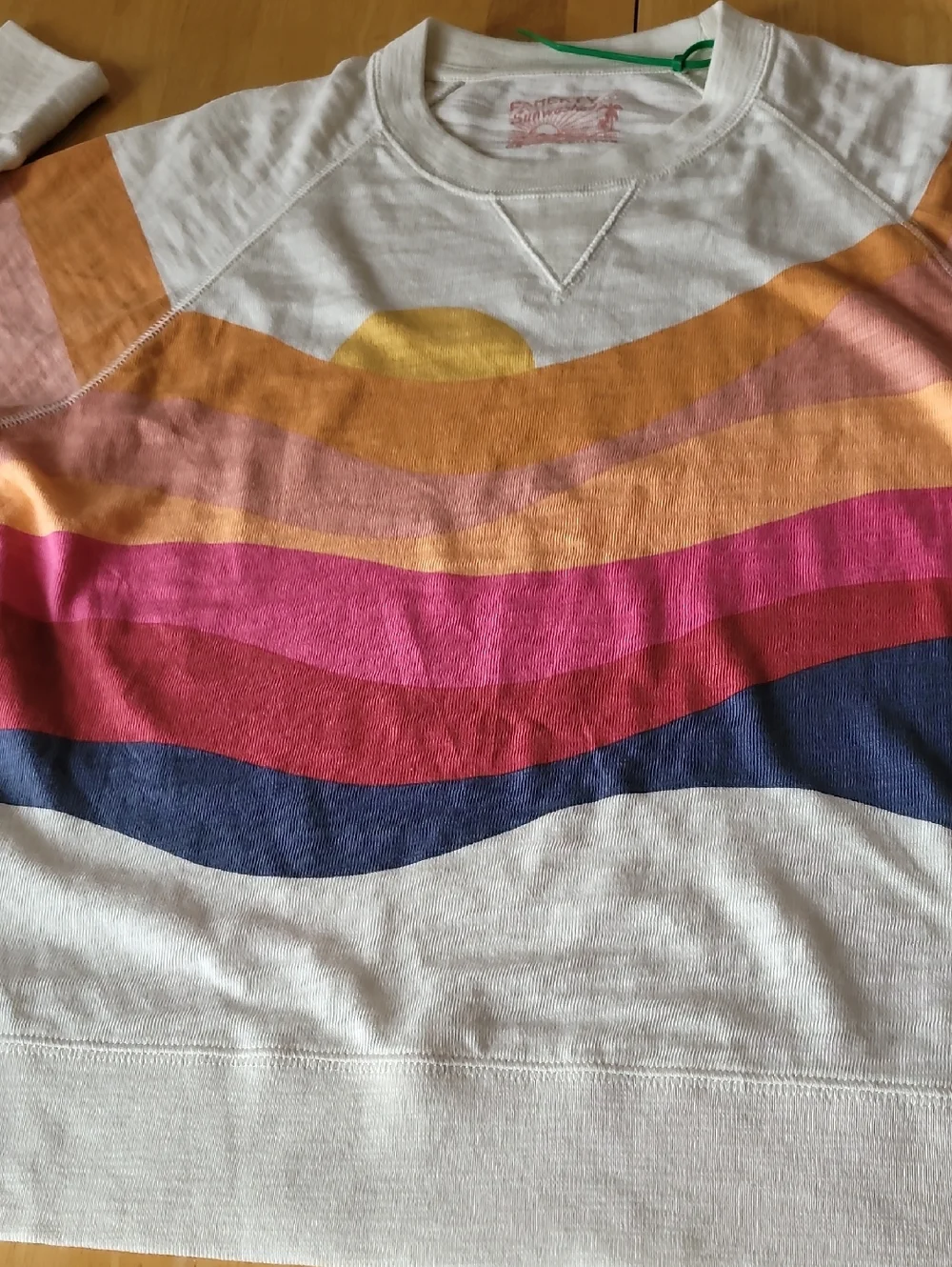 Faherty Sunwashed Slub Crewneck Sweater Soleil Sunset Waves - Picture 4 of 11